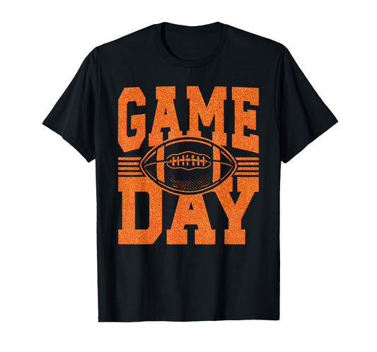 Game Day Football Season Football Mama Girl Orange Team T-Shirt