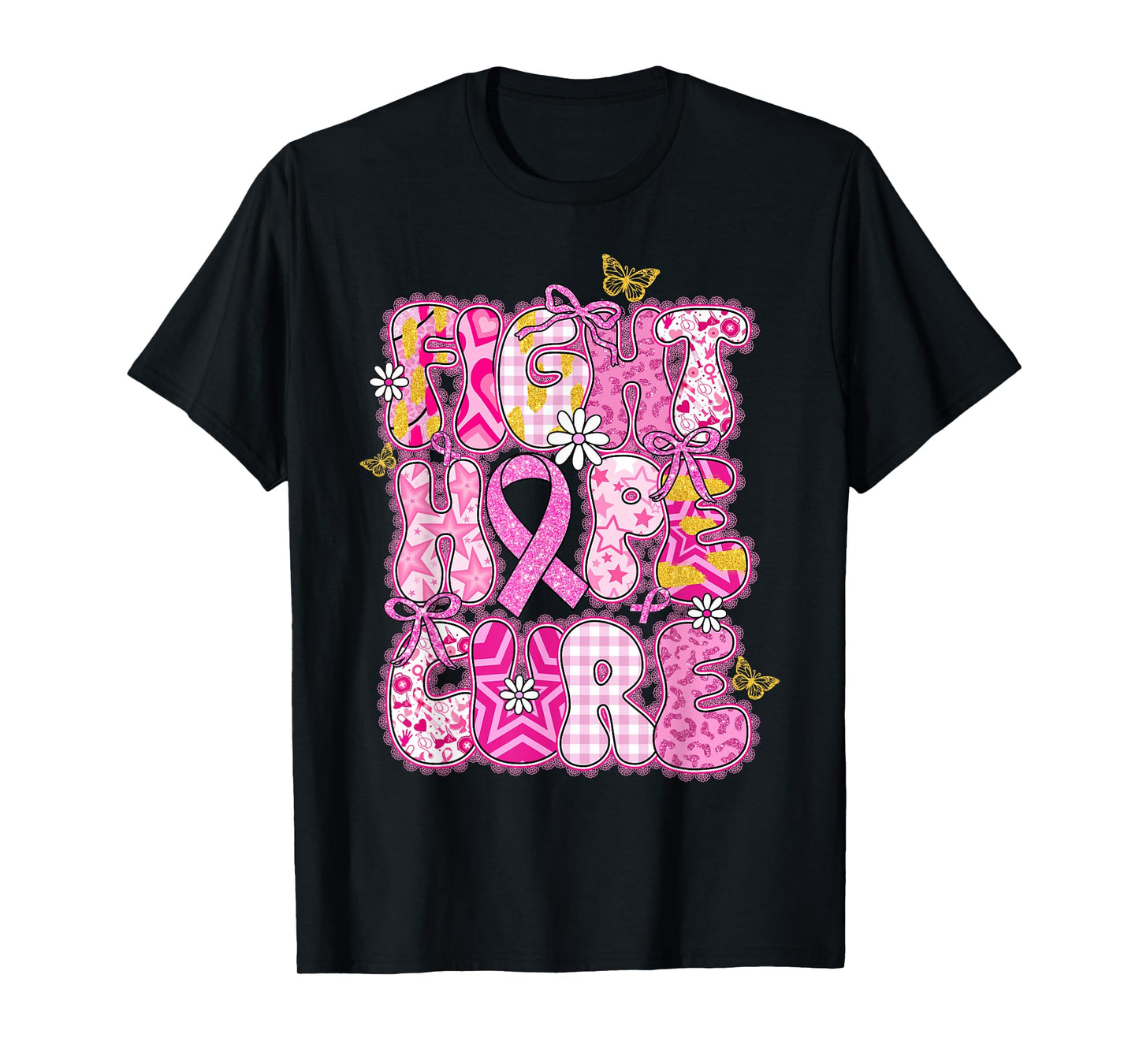 Faith Hope Cure Breast Cancer October We Wear Pink Women T-Shirt