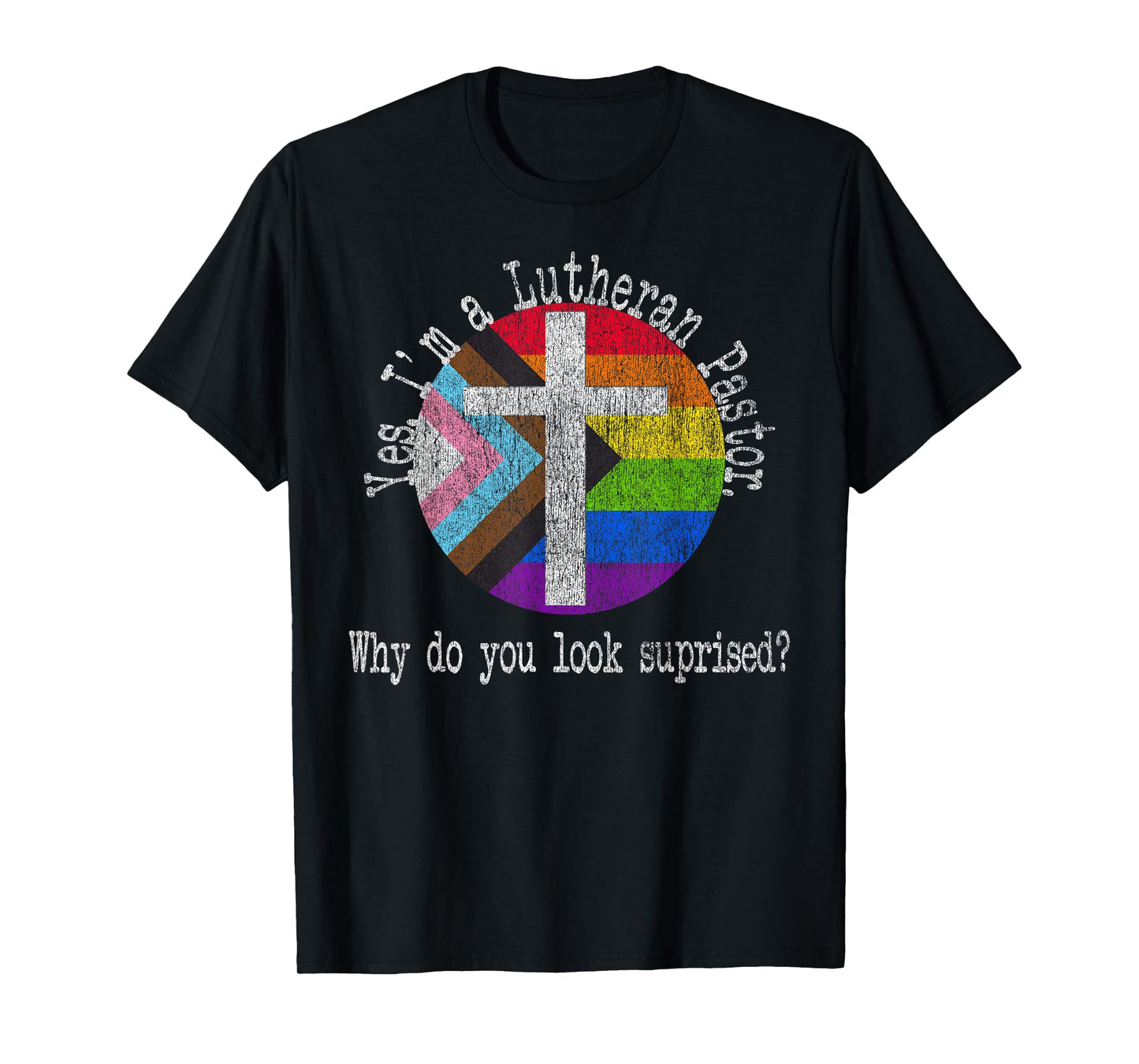 Pastor Pride for Ally Lgbtqia+ Lutheran Inclusive Clergy T-Shirt