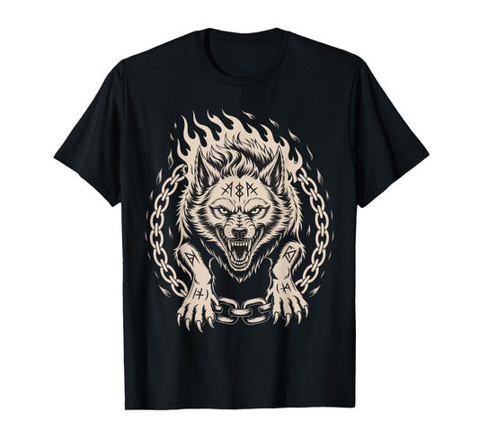 Odin's Wolf Norse Mythology Pagan Nordic Wolf Viking T-Shirt