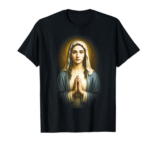 Blessed Virgin Mary Lady Catholic Christian Holy Bible T-Shirt