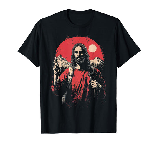Jesus And Hiking, Faith in Jesus Christ Outdoor Lover T-Shirt
