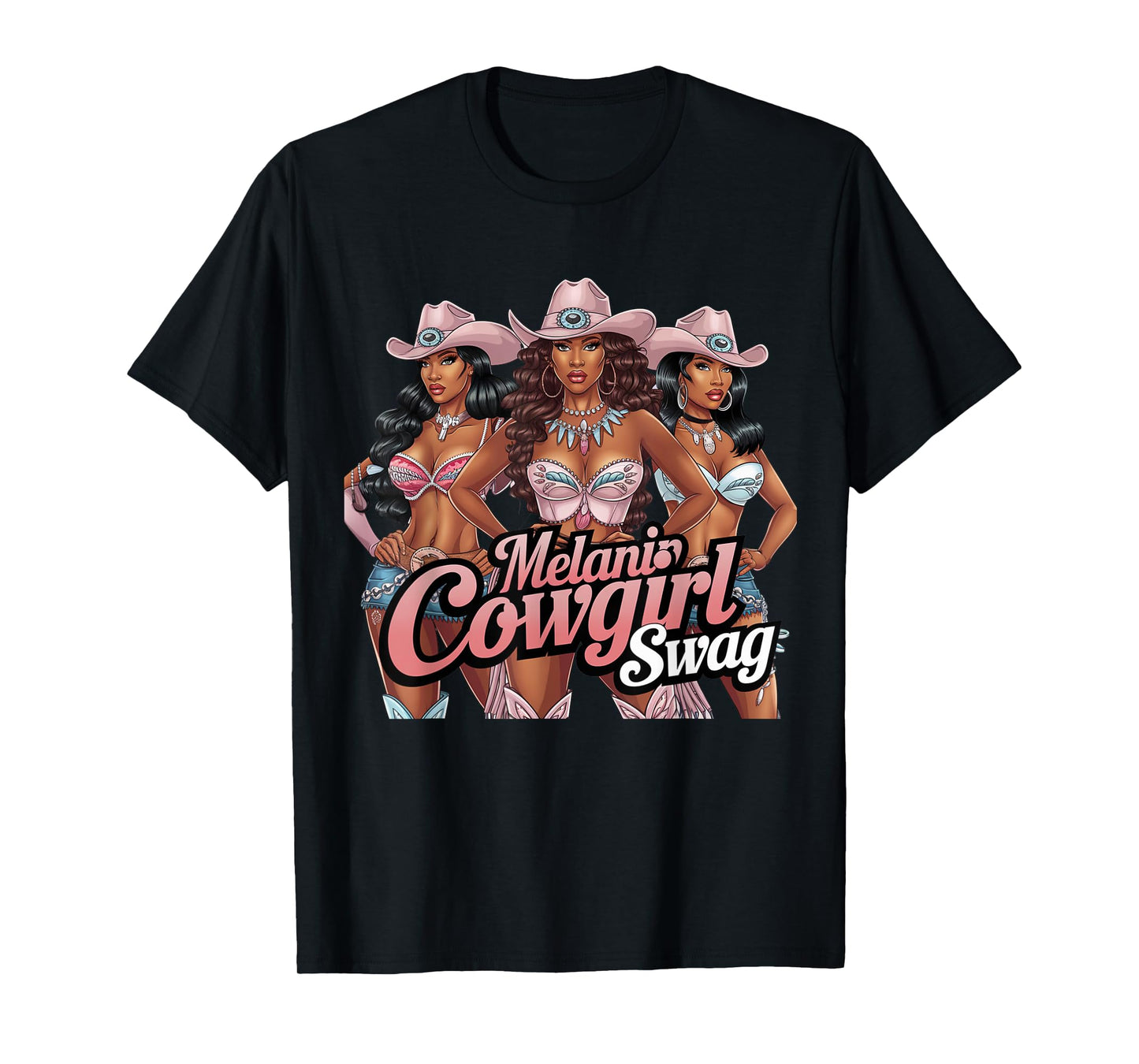 Melanin Cowgirls Swag African Melanin Cowgirl Black History T-Shirt