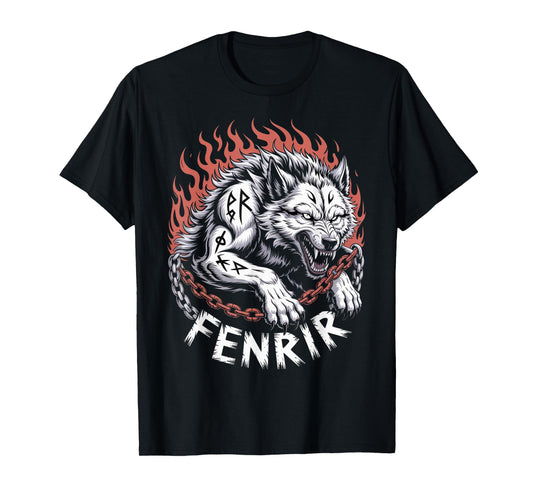 Odin's Wolf Norse Mythology Pagan Nordic Wolf Viking Fenrir T-Shirt