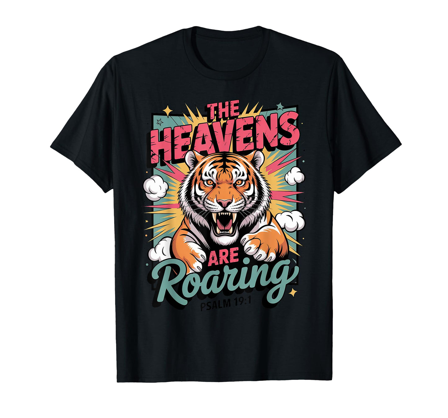 Roaring Tiger Christian Bible Verse Pop Art T-Shirt