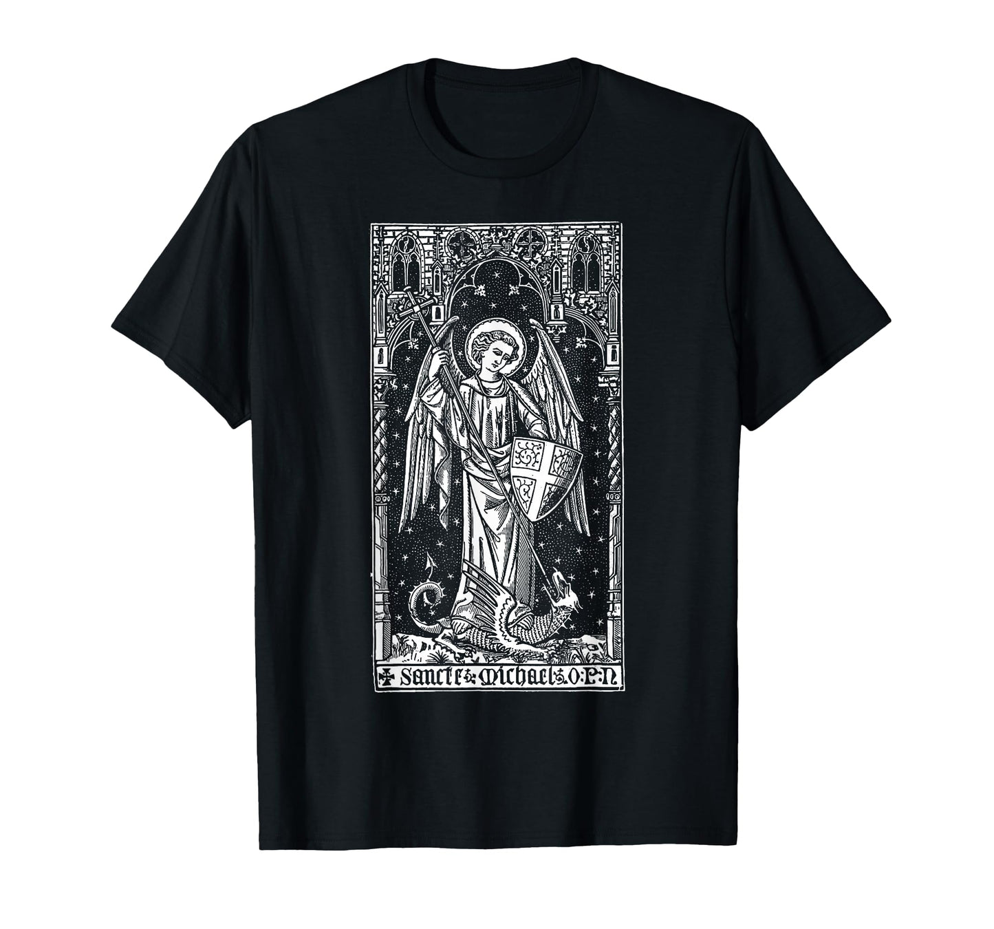 Saint Michael The Archangel Defeating Satan Christian T-Shirt