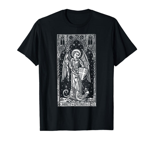 Saint Michael The Archangel Defeating Satan Christian T-Shirt