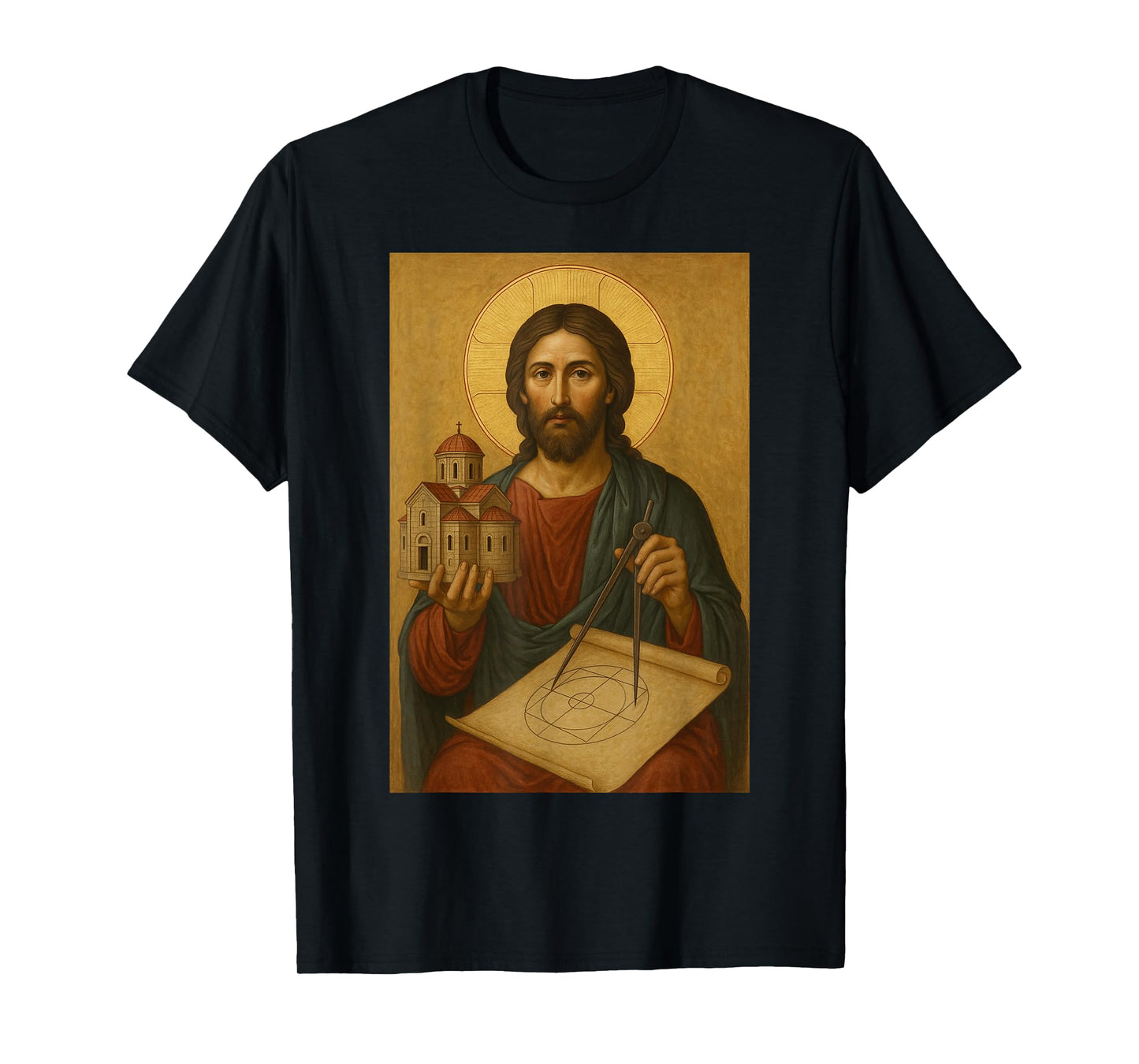 Greek Orthodox Icon Jesus Christ The Divine Architect T-Shirt