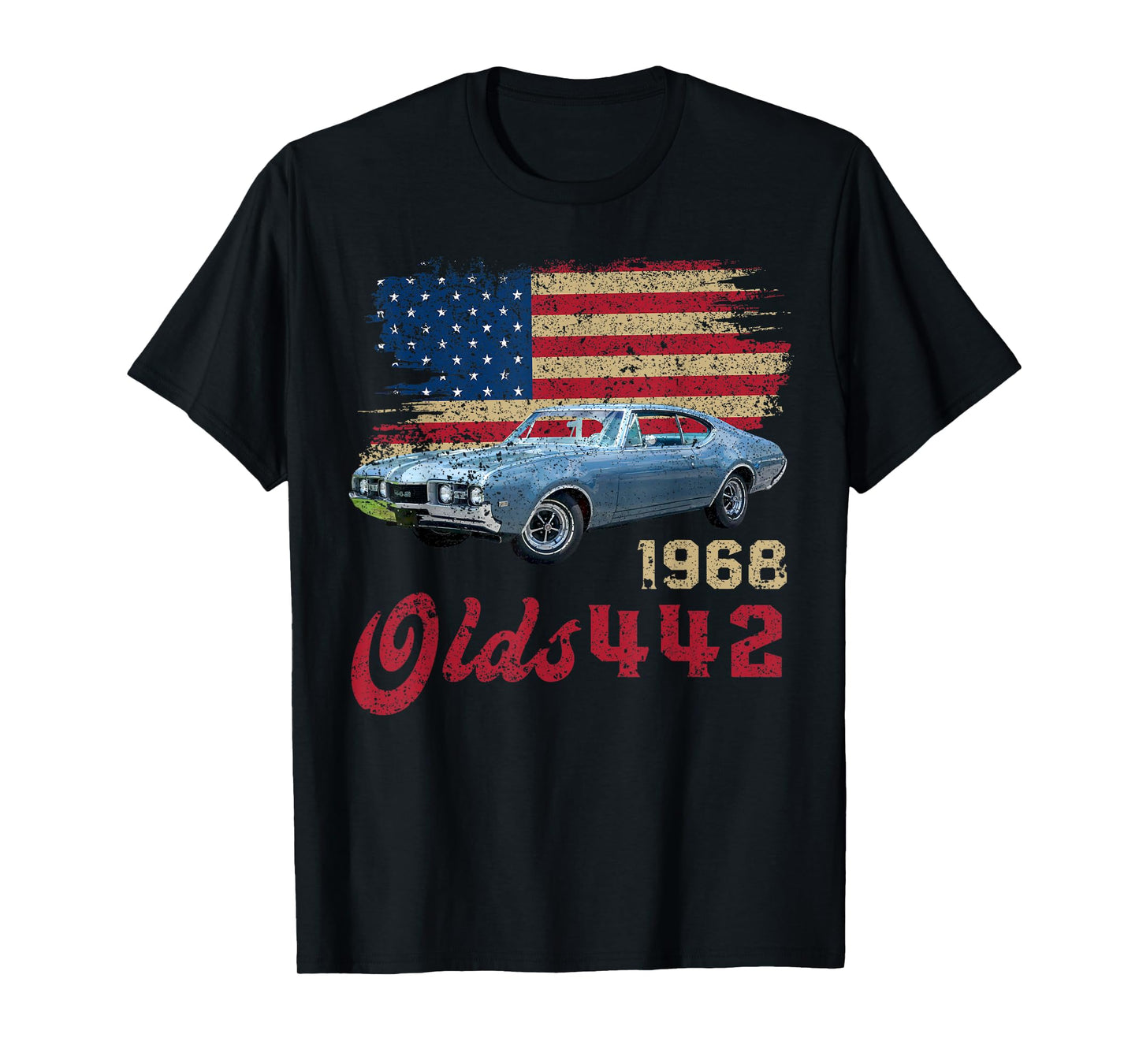 Jersey Style Olds 442 68 1968 Loves Old School Muscle Cars T-Shirt