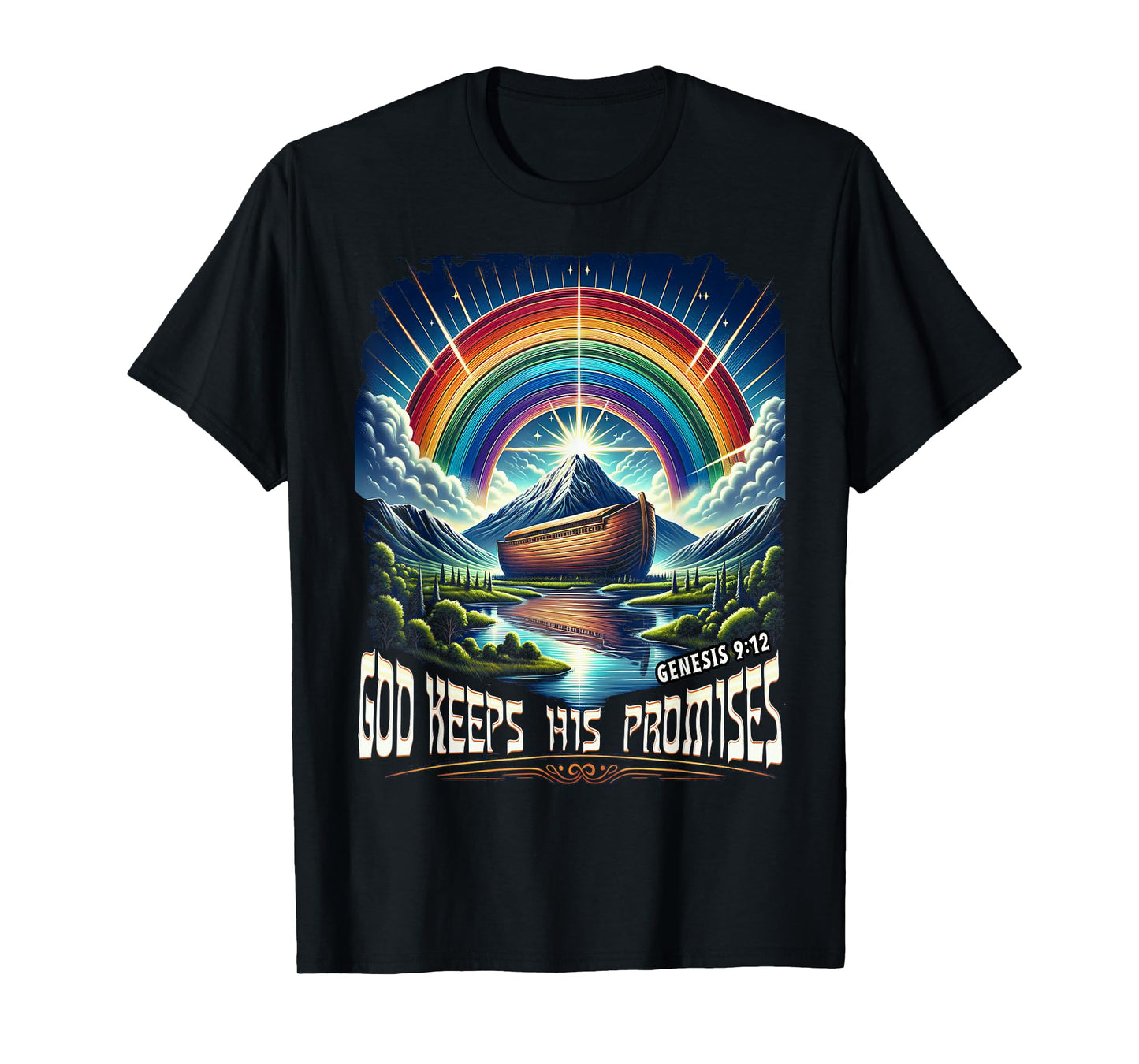 God Keeps His Promises Genesis 9:12 Bible Verse Tee T-Shirt