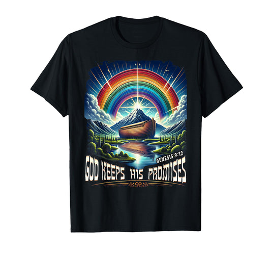 God Keeps His Promises Genesis 9:12 Bible Verse Tee T-Shirt
