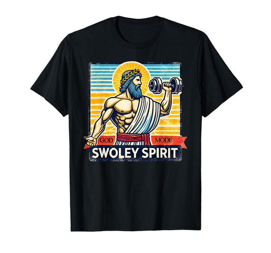 Funny Jesus Swollen Spirit Workout Weightlifting Tee T-Shirt