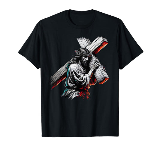 Jesus Christ of Nazareth Carrying the Cross, Crown of Thorns T-Shirt