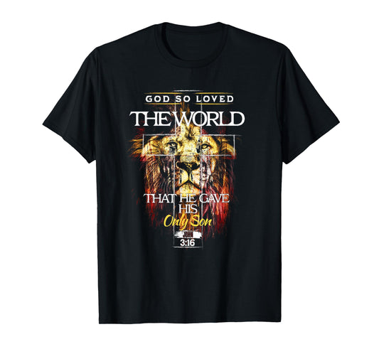 John 3:16 Christian Cross Religious Bible Verse T-Shirt
