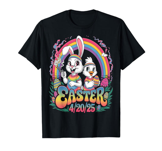 Happy 420 Easter Funny Smoking Easter Bunny Men Women T-Shirt