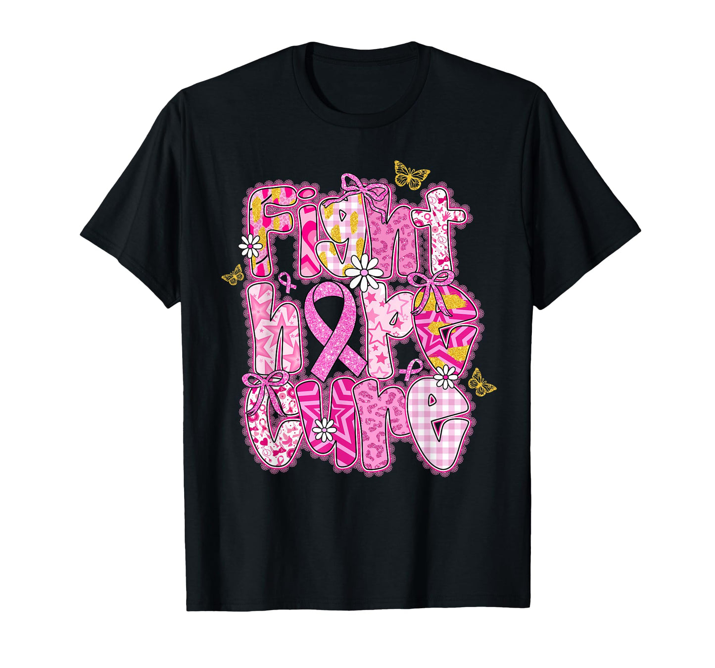 Faith Hope Cure Breast Cancer October We Wear Pink Women T-Shirt