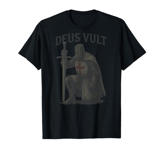 Deus Vult – Minimalist Latin Word for History- Back 001 T-Shirt