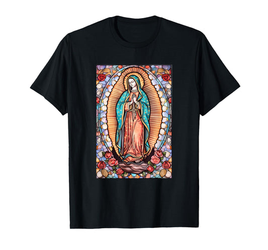 Blessed Christian Women Accessories Girls Cute Virgin Mary T-Shirt