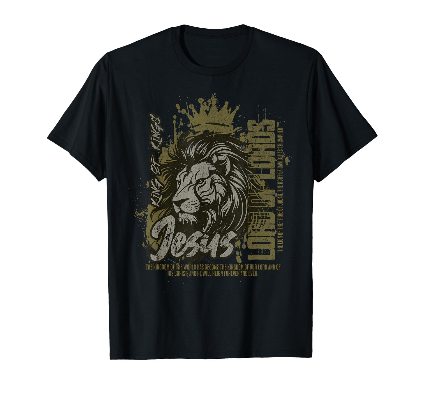 Jesus is King of Kings Christian Lion Bible Verse Faith T-Shirt