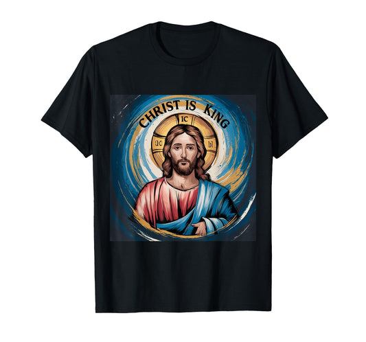 Obvious Logic Christ is King King T-Shirt, Unisex-Adults, Unisex-Kids, Black, Small, Short Sleeve, T-Shirt