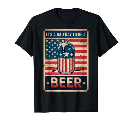 4th Of July Retro Bad Day To Be A Beer USA Flag Beer T-Shirt