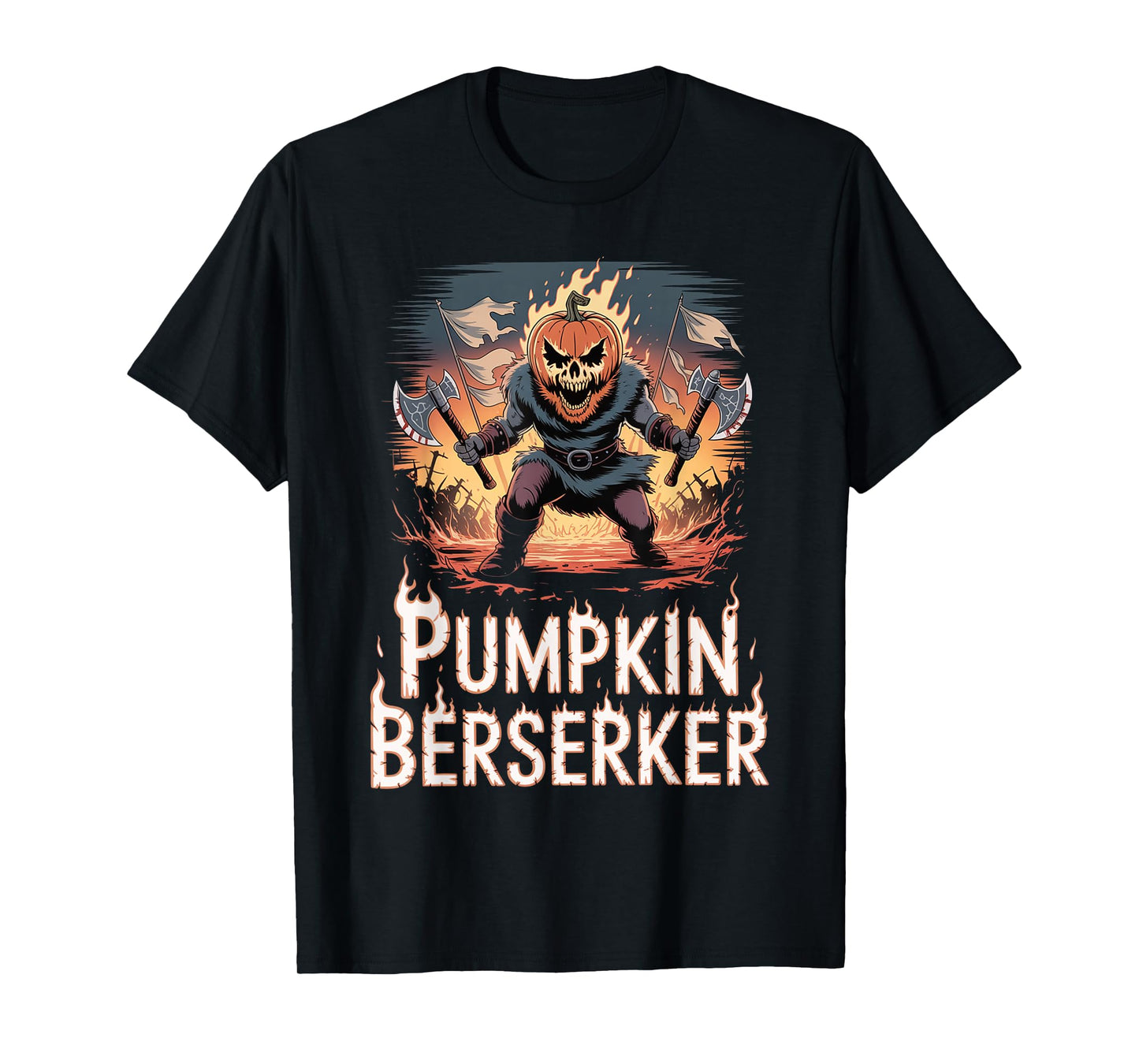 Pumpkin Warrior - Viking Halloween Norse Mythology Berserker T-Shirt