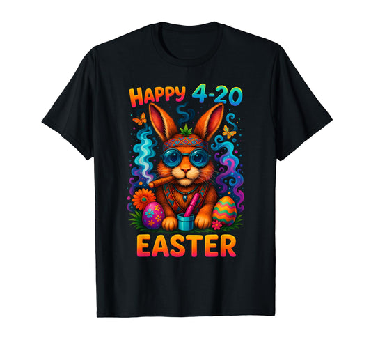 Happy 420 Easter Day Bunny Smoking Weed Marijuana Funny 420 T-Shirt
