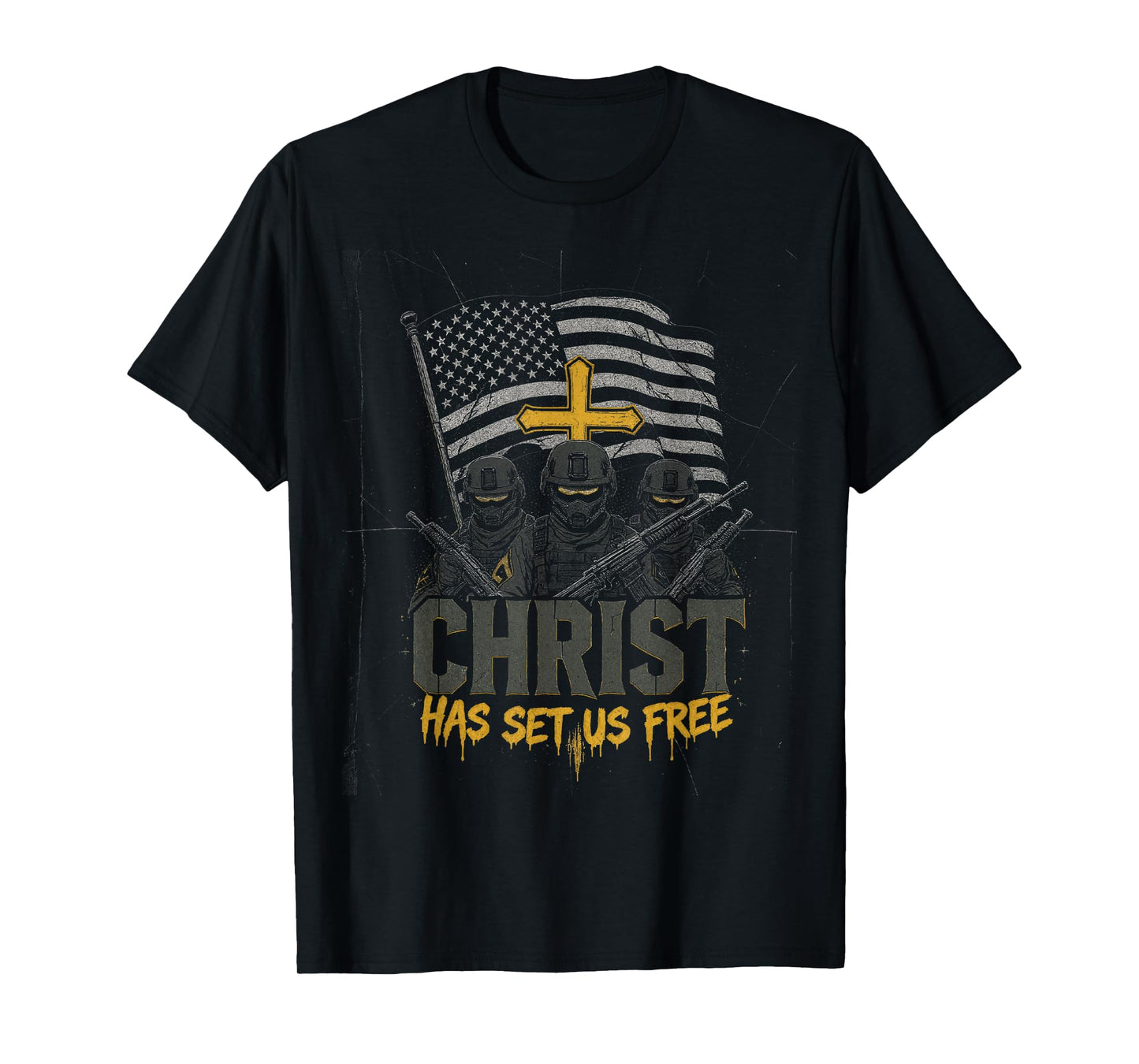 Military Christian Design Soldier Army Prayer Faith Freedom T-Shirt