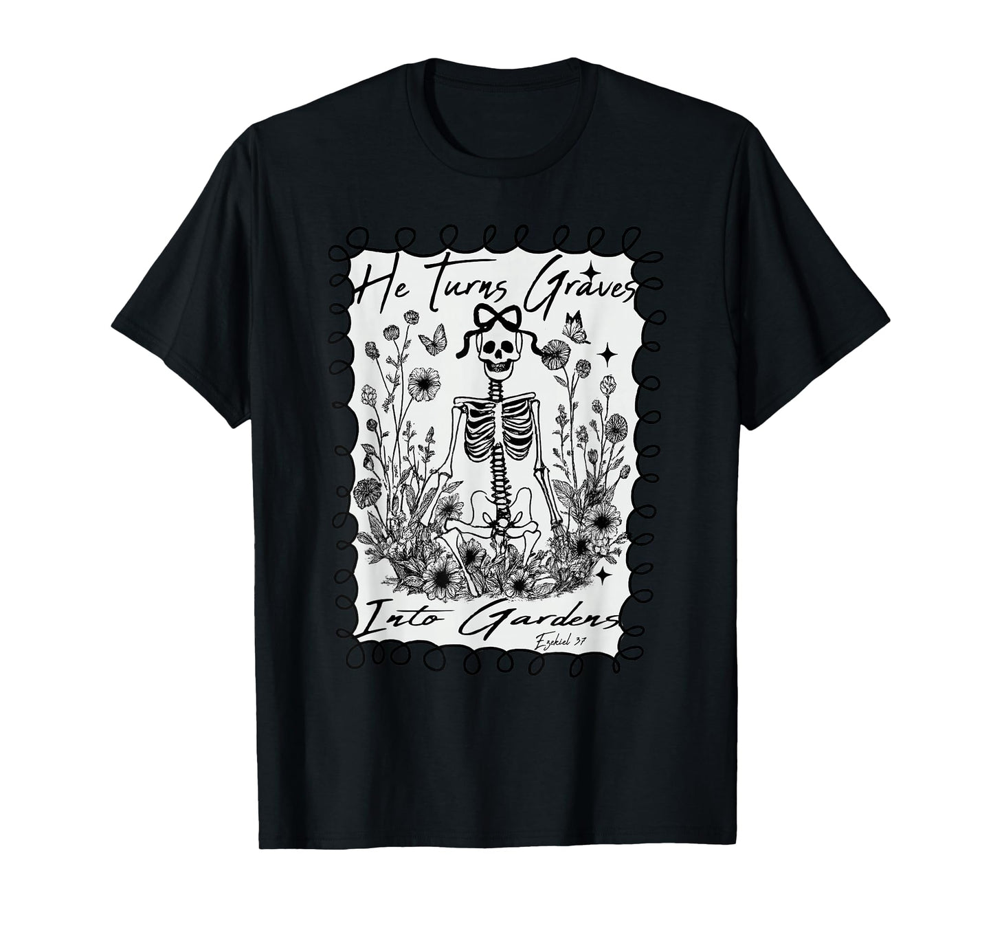 Dry Bones Come to Life Skeleton Bow Christian Halloween T-Shirt