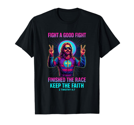 Retro Christian Quote Keep The Faith 2 Timothy 4:7 T-Shirt