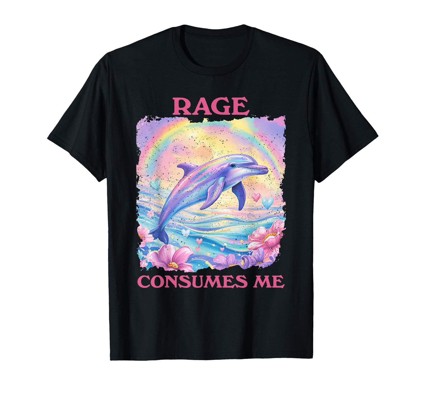 Rage Consumes Me Retro Funny Dolphin Meme Weird T-Shirt
