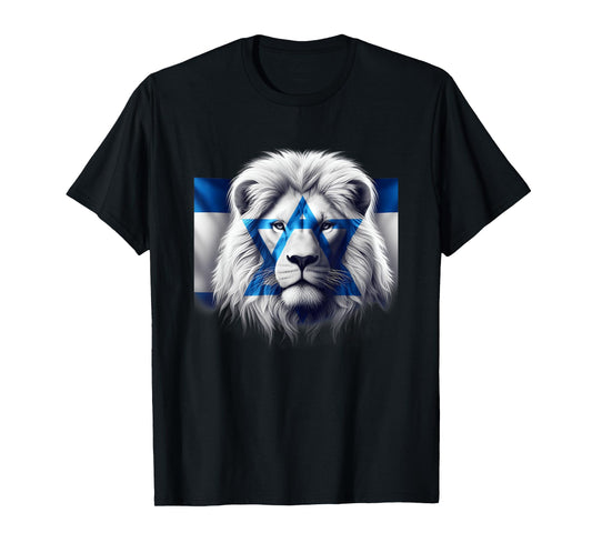 Lion Of Judah Jewish Pride Israel Flag Strength Unity T-Shirt