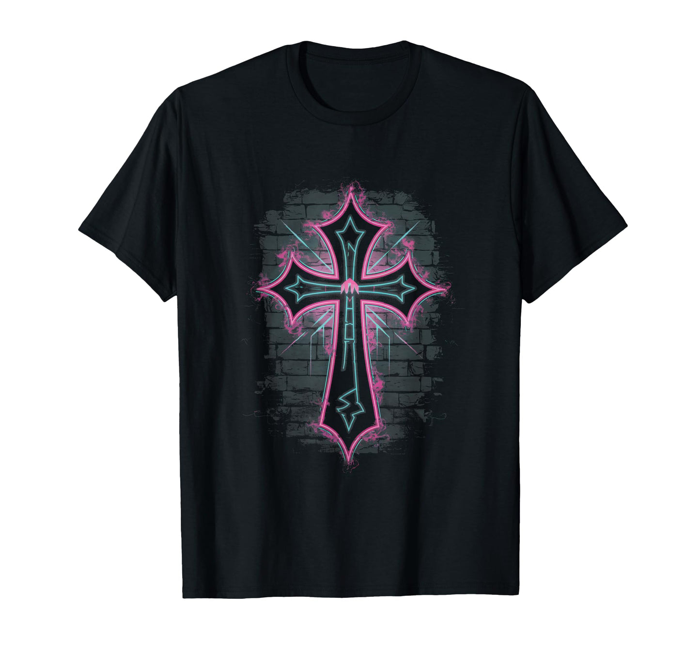 Gothic cross Religious Cyberpunk T-Shirt