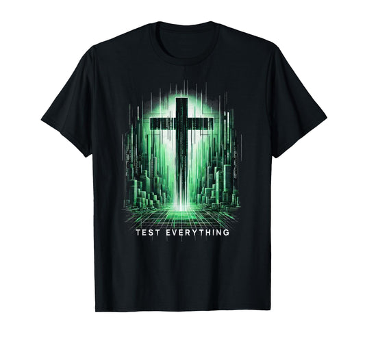 Distressed Christian Cross Graphic Street Punk Grunge Design T-Shirt