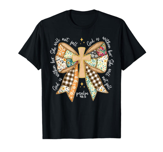 Jesus God is Within Her Coquette Christian Faith Cute T-Shirt