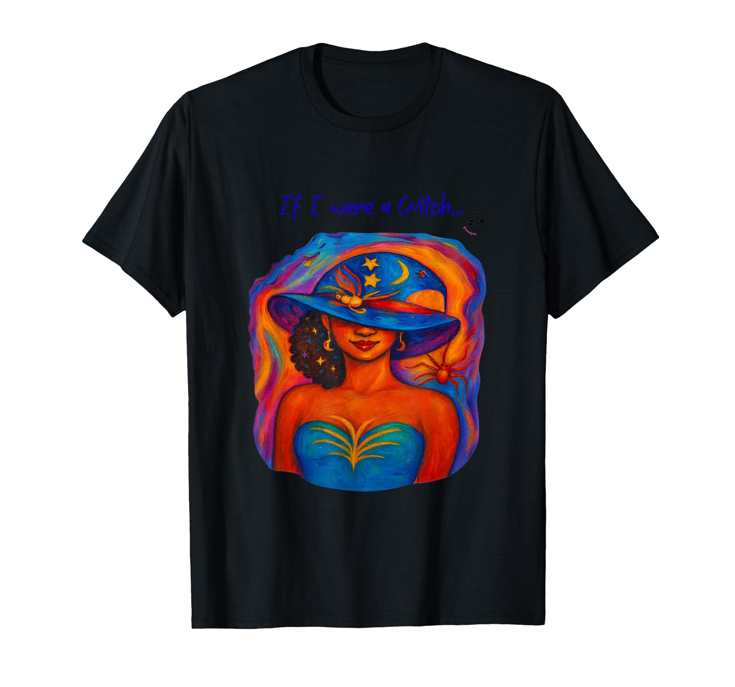 If i were a Witch Design_Magical Black Girl Art tee_Moon tee T-Shirt
