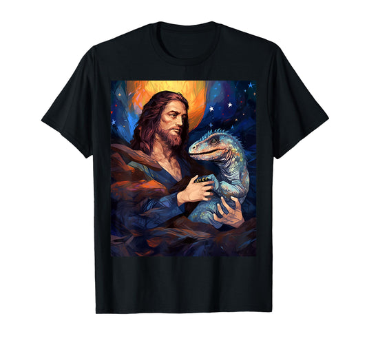 Dinosaur Jesus Shirts For Men Womens T Rex Funny Christian T-Shirt