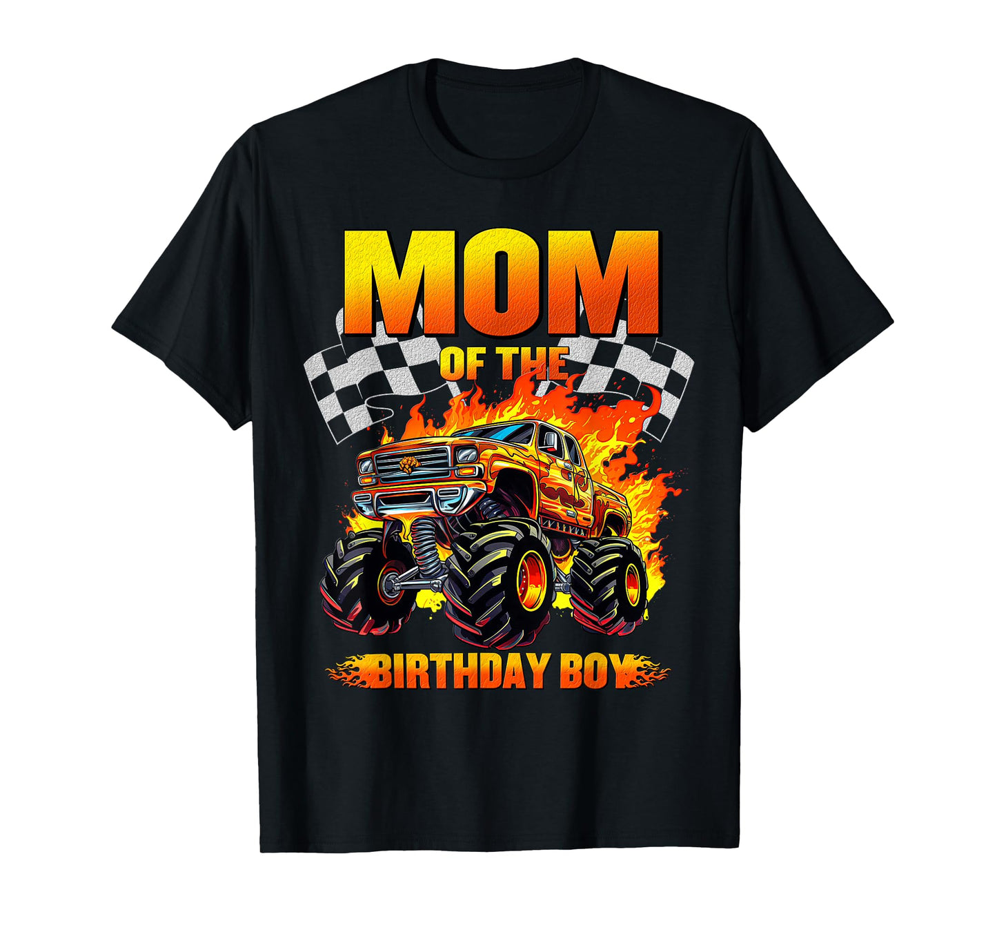 Mom Of The Birthday Boy Monster Truck Family Matching T-Shirt