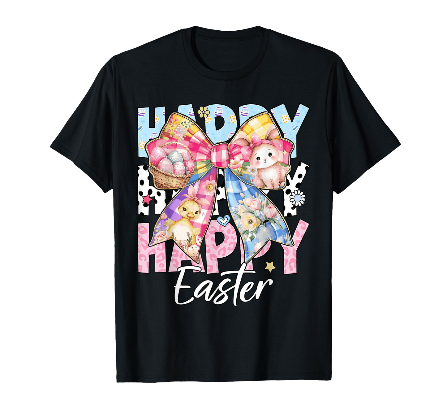 Happy Easter Day Cute Bunny Coquette Bow Easter Day Women T-Shirt