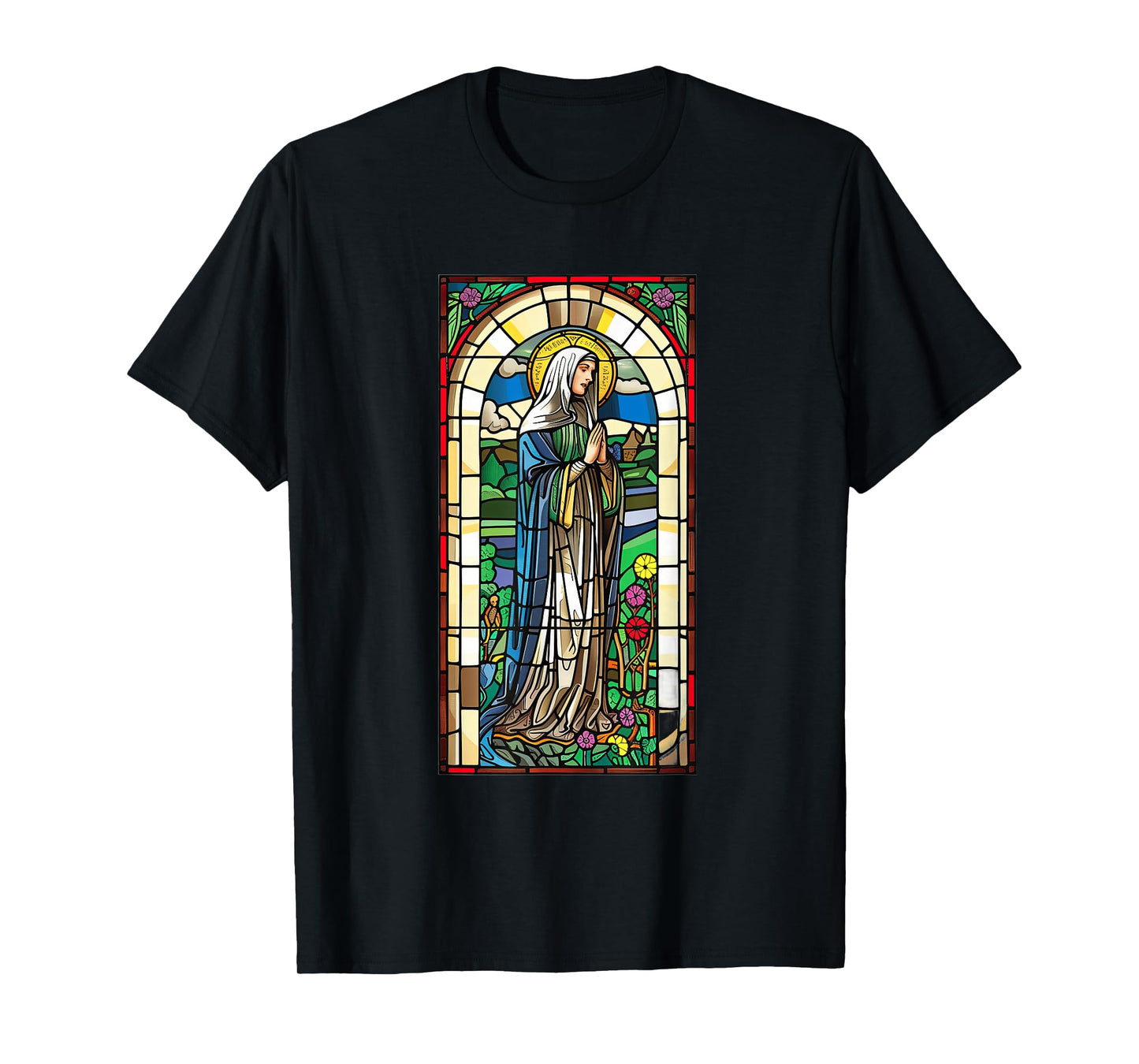 Saint Brigid Of Kildare Stained Glass Window T-Shirt
