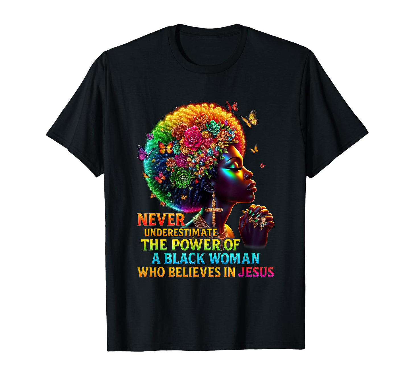 Powerful Black Woman Faith Inspirational Believes Jesus T-Shirt