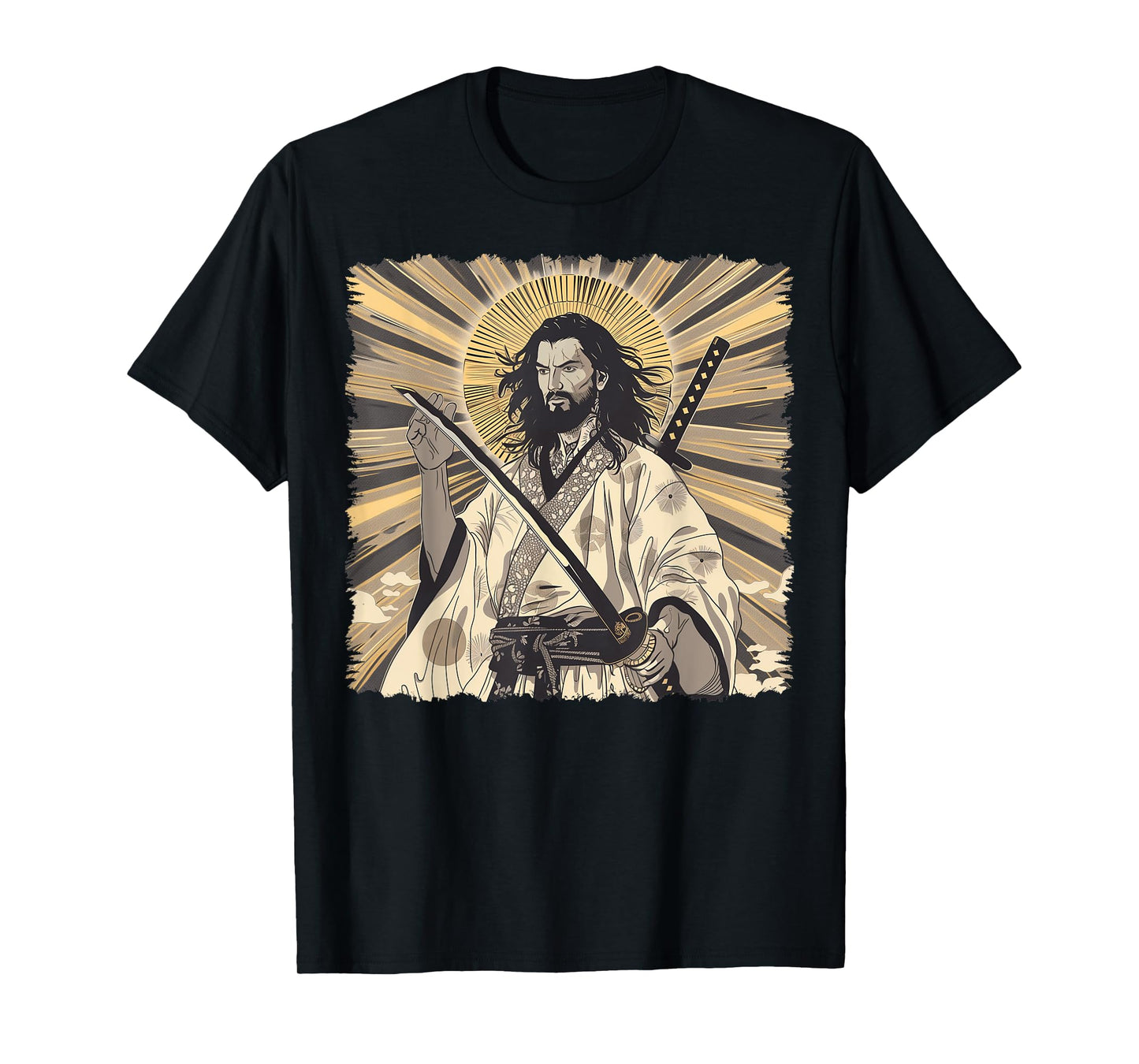 Jesus Christian Religious Japanese Art Samurai T-Shirt