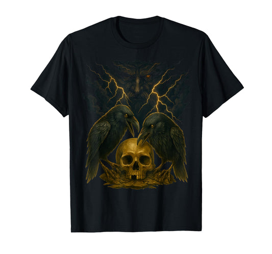 Odin Huginn and Muninn Norse Mythology Valhalla Odin Viking T-Shirt