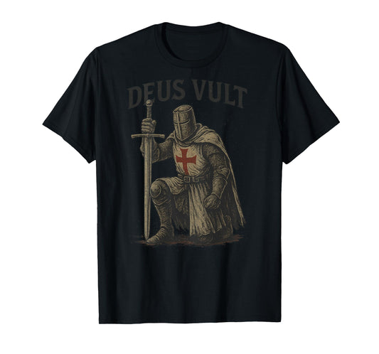 Deus Vult – Minimalist Latin Word for History- Back 002 T-Shirt