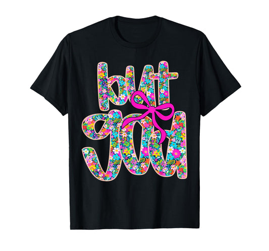 But God Floral Coquette Christian Spirit Religious Faith T-Shirt