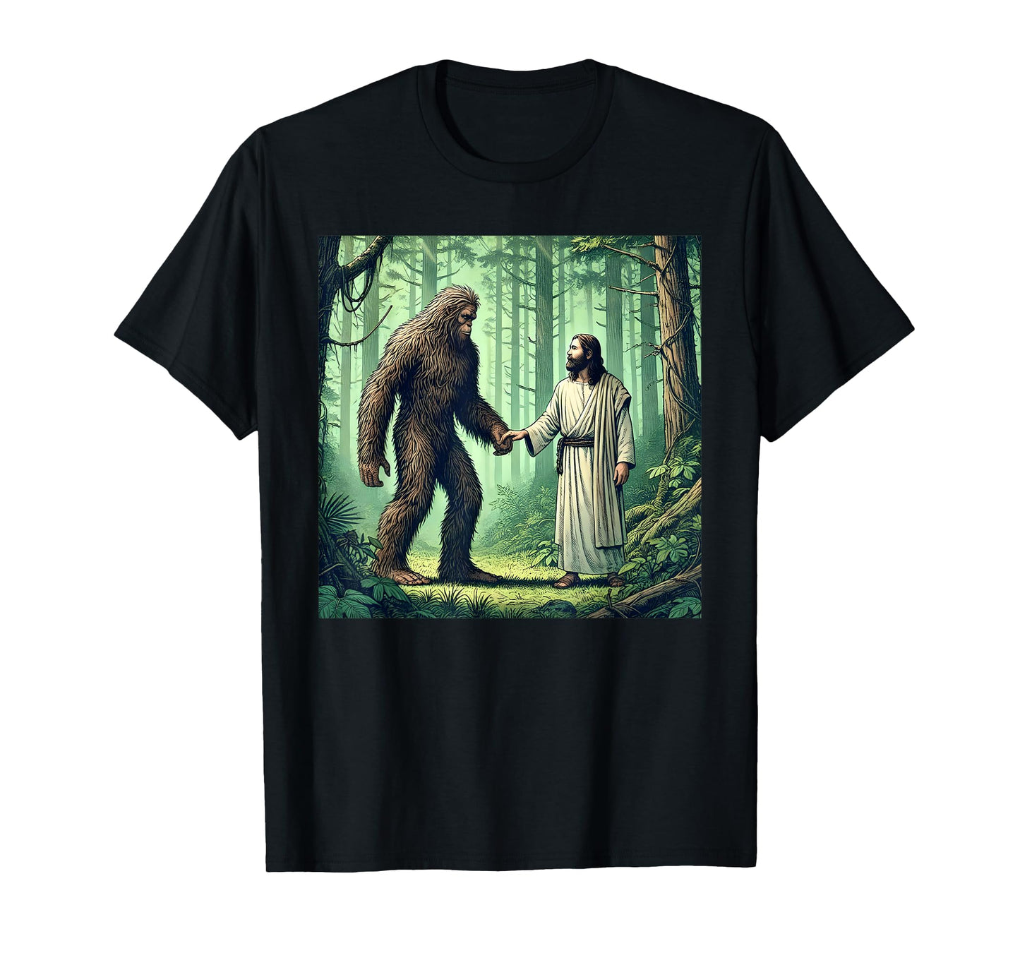 Jesus Bigfoot Sasquatch Christian Faith Bible Verse Baptisms T-Shirt
