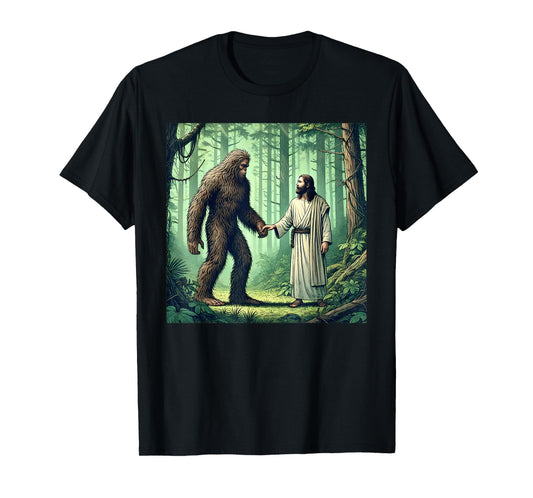 Jesus Bigfoot Sasquatch Christian Faith Bible Verse Baptisms T-Shirt