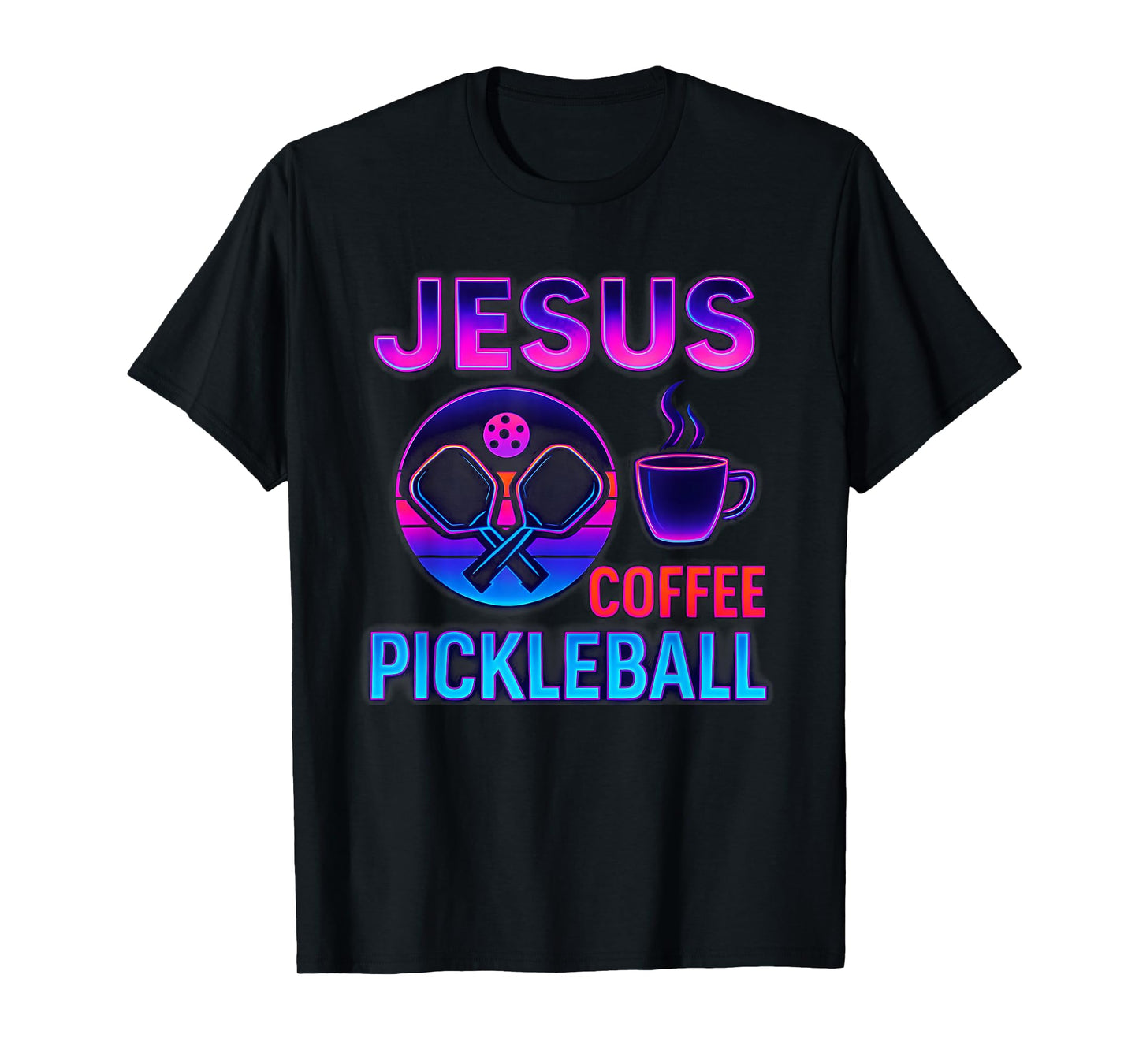 Retro Jesus Coffee Pickleball T-Shirt