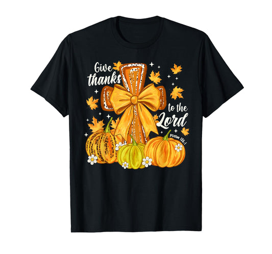 Fall for Jesus He Never Leaves Christian Faith Cross Pumpkin T-Shirt