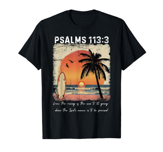 Palm Tree Psalms 93;4 Christian Beach Summer Bible Verse T-Shirt